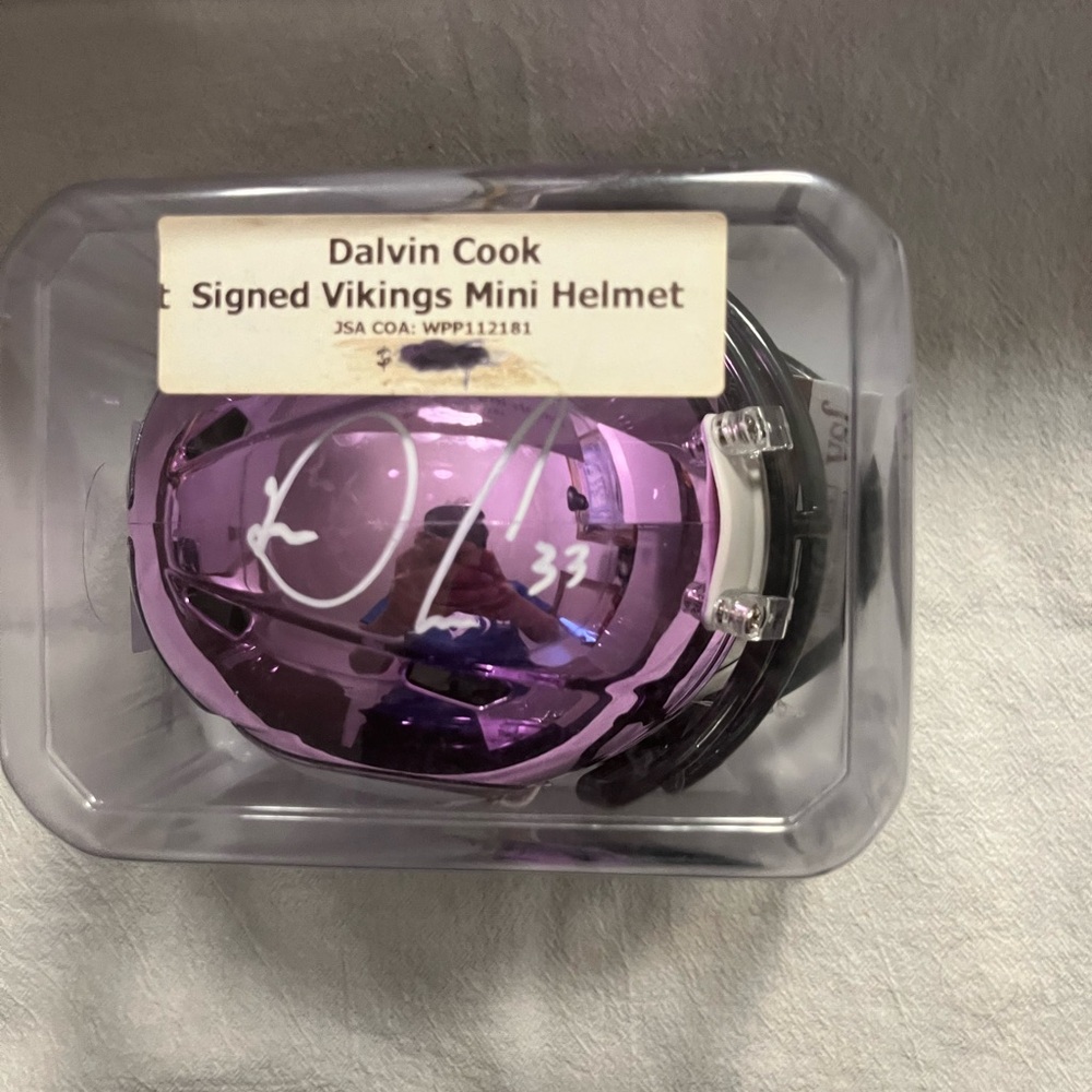 Fanatics Purple Signed Vikings Mini Helmet AUTHENTIC Dalvin Cook Autographed